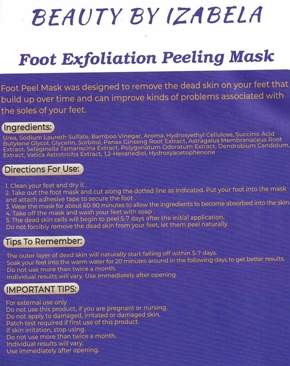 Soft Foot Peeling Mask